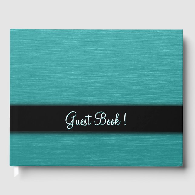 Brushed Teal Guest Book (Front)