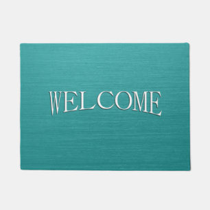 Brushed Teal Metal Look kash001 Doormat