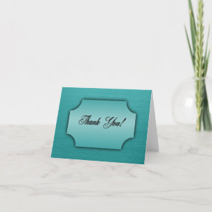 Brushed Teal Thank You Card Blank Inside