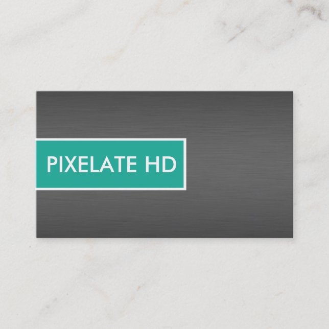 Brushed titanium and aqua business card (Front)