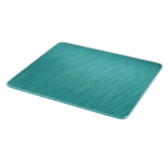 Brushed Turquoise Delight Glass Cutting Board (Corner)