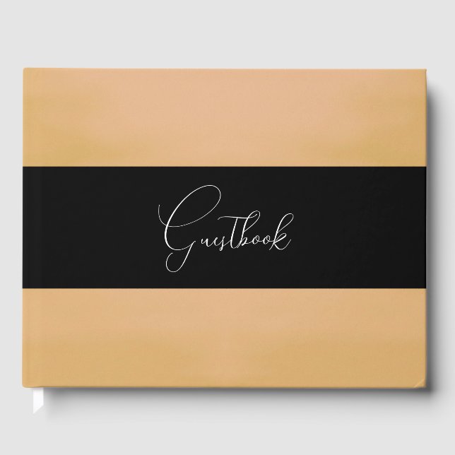 Brushed Watercolor Texture Wedding Guest Book (Front)