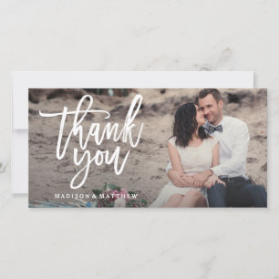 Brushed Wedding Thank You Photo Card