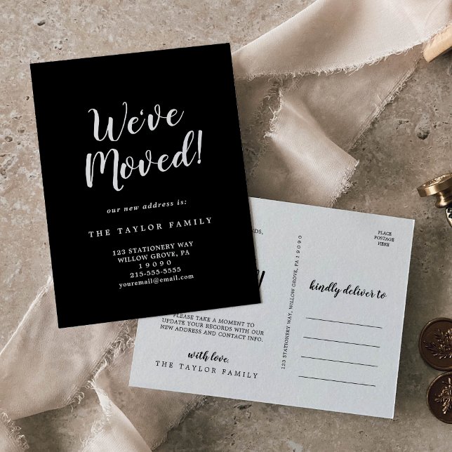 Brushed We've Moved Moving Announcement Postcard (Creator Uploaded)