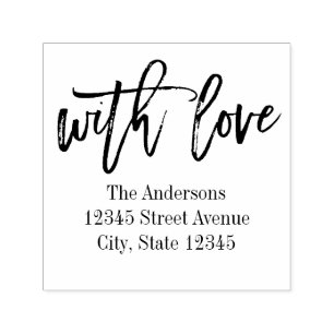Brushed With Love Return Address Self-Inking Stamp