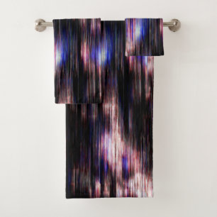 Brushed wood with neon stains? bath towel set