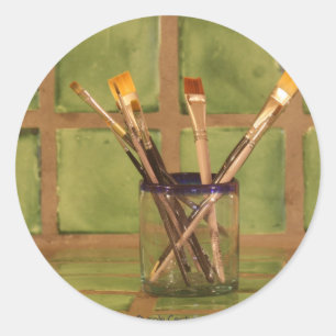 Brushes Classic Round Sticker