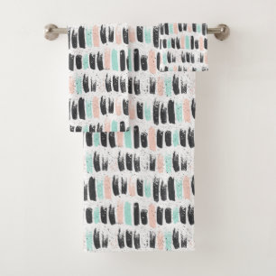 Brushes & Ink Strokes Pattern Bath Towel Set