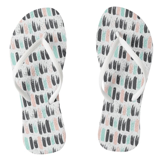 Brushes & Ink Strokes Pattern Jandals (Footbed)