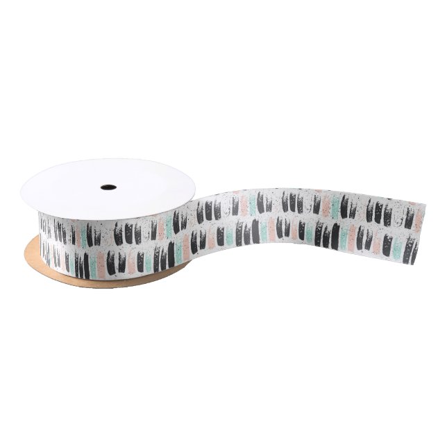 Brushes & Ink Strokes Pattern Satin Ribbon (Spool)