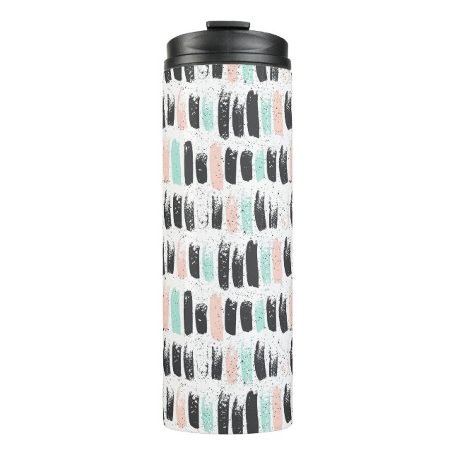 Brushes & Ink Strokes Pattern Thermal Tumbler (Front)