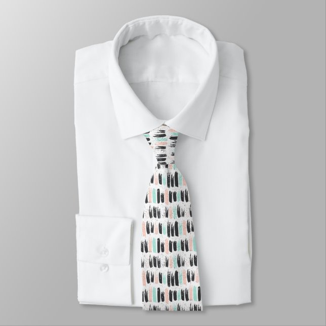 Brushes & Ink Strokes Pattern Tie (Tied)