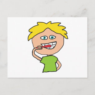 Brushing Teeth Postcard