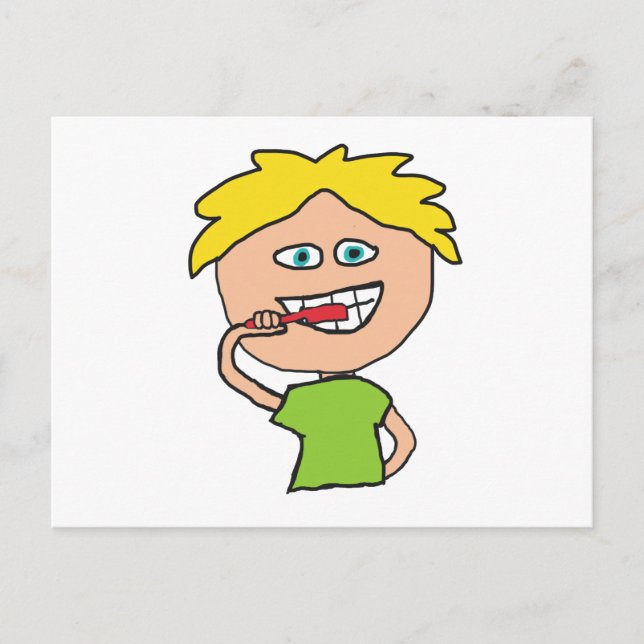 Brushing Teeth Postcard (Front)
