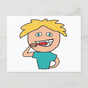 Brushing Teeth Postcard