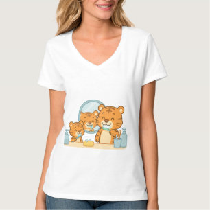 Brushing Tigers – Cute Morning Routine T-Shirt