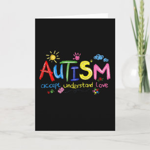Brushstroke Autism Awareness Accept Understand Lov Card