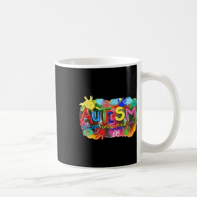 Brushstroke Autism Awareness Accept Understand Lov Coffee Mug (Right)