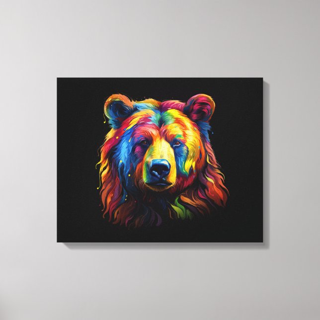 Brushstroke Bear Canvas Print (Front)
