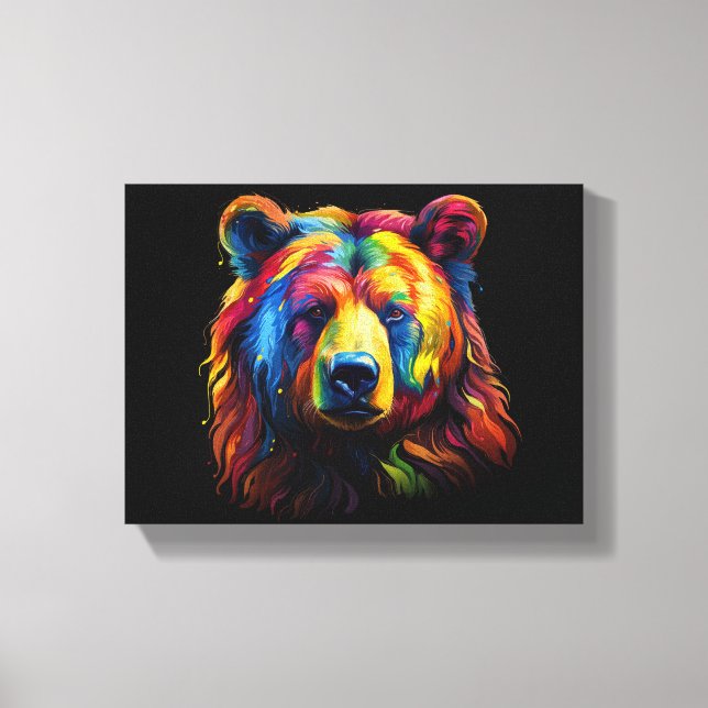Brushstroke Bear Canvas Print (Front)