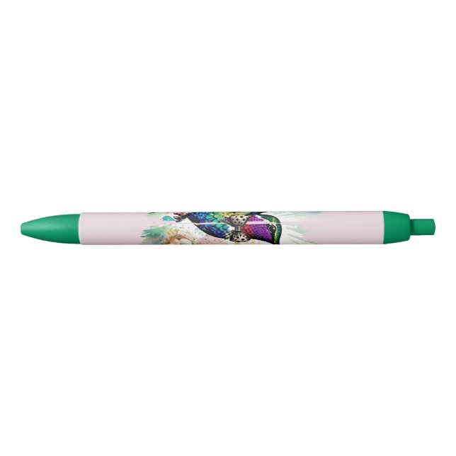Brushstroke Bird Art Black Ink Pen (Front)