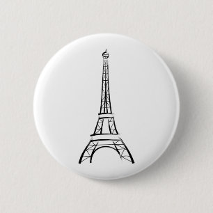 Brushstroke Eiffel Tower 6 Cm Round Badge