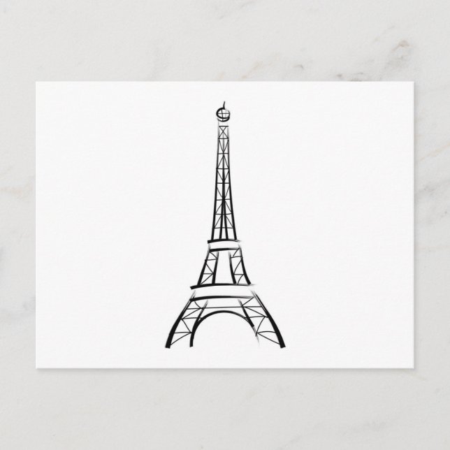 Brushstroke Eiffel Tower Postcard (Front)