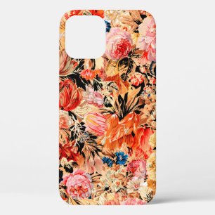 Brushstroke flower pattern iPhone 12 case