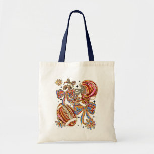 Brushstroke Football Coquette Tote Bag