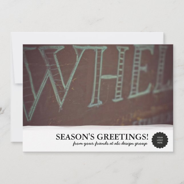 Brushstroke Frame Flat Holiday Card (Front)