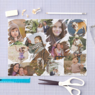 Brushstroke Frames Photo Collage 12 Pics Tissue Paper