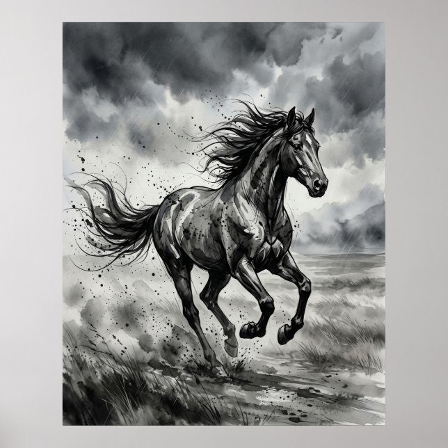 Brushstroke Horse Gale Poster (Front)
