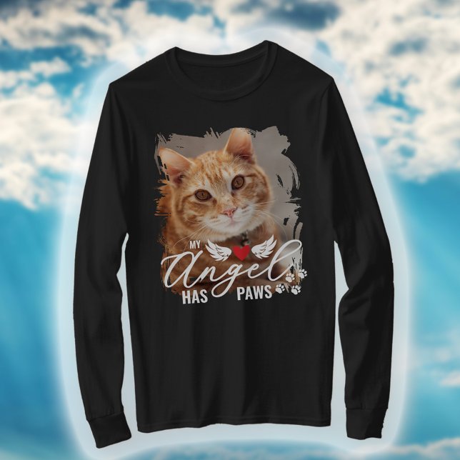 Brushstroke Photo Angel Has Paws Cat Memorial T-Shirt (Creator Uploaded)