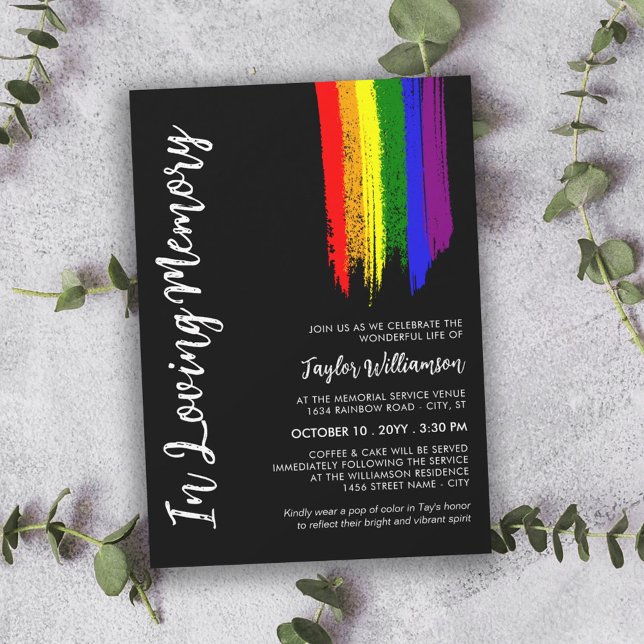 Brushstroke Pride Flag LGBTQ Life Celebration Invitation (Creator Uploaded)