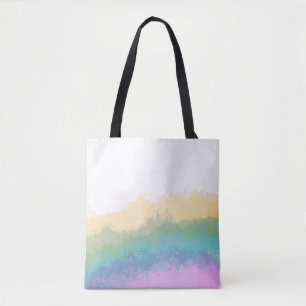 Brushstroke rainbow watercolour tote bag