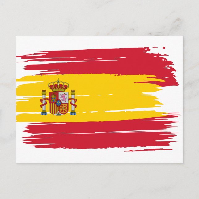 Brushstroke Spain Flag Postcard (Front)