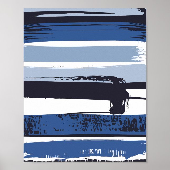 Brushstroke Stripes Abstraction Poster (Front)