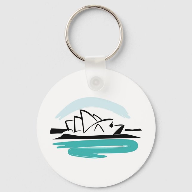 Brushstroke Sydney Destination Key Ring (Front)