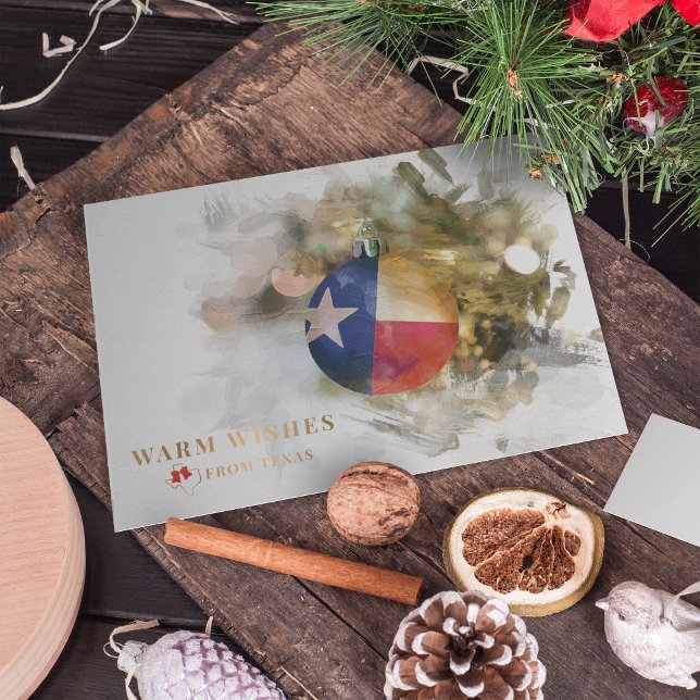 Brushstroke Texas Flag Christmas Ornament Art Holi Holiday Card (Creator Uploaded)