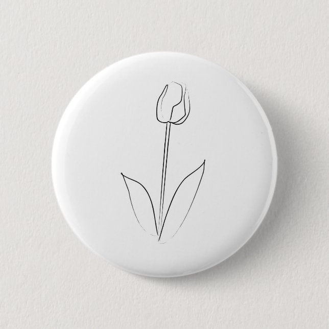 Brushstroke Tulip 6 Cm Round Badge (Front)