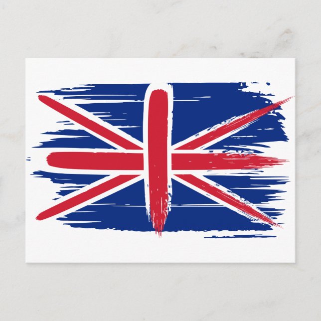 Brushstroke UK Union Jack Flag Postcard (Front)