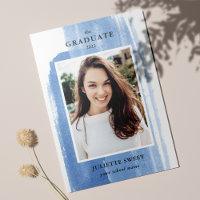 Brushstrokes |  Dark Blue Photo Girly Graduation