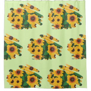Brushstrokes of Painted Sunflowers Shower Curtains