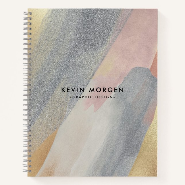 Brushstrokes pastel colours notebook (Front)