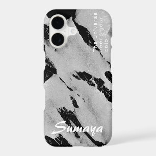 Brushy Black & Grey iPhone 11 Case Customisable