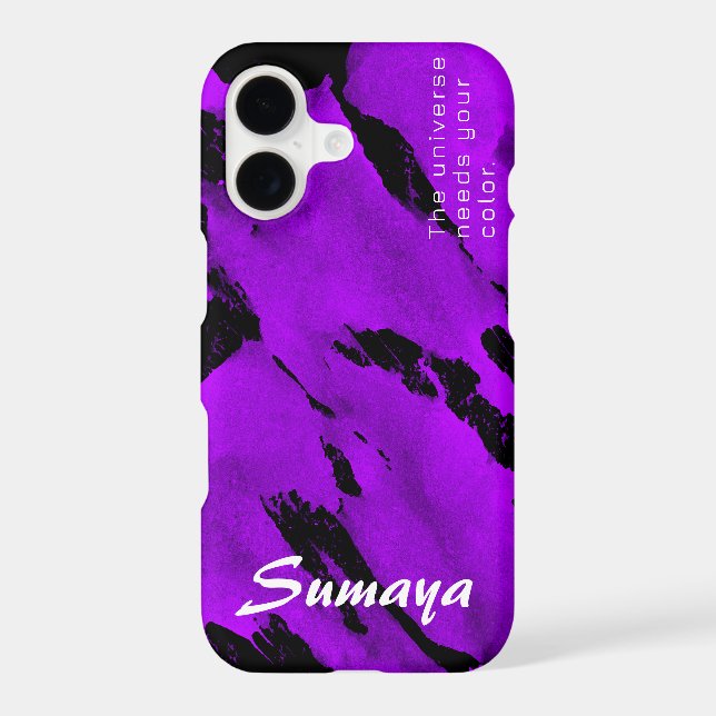 Brushy Black Violet iPhone 11 Case | Customisable (Back)