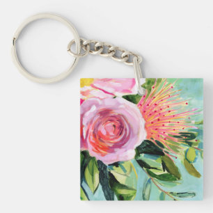Brushy Floral I Key Ring