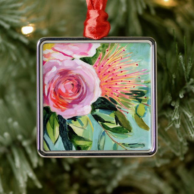 Brushy Floral I Metal Tree Decoration (Tree)