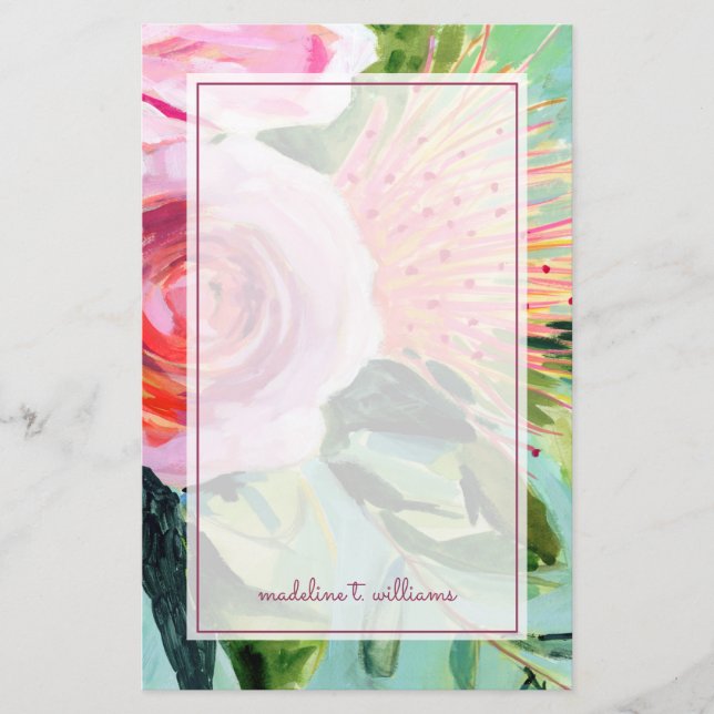 Brushy Floral I Stationery (Front)
