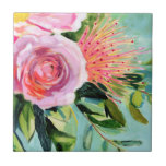 Brushy Floral I Tile<br><div class="desc">Brushy Floral I by Victoria Borges. Soft textures and beautiful punches of colour are used to create this boutique of flowers and greenery. | 140392Z</div>